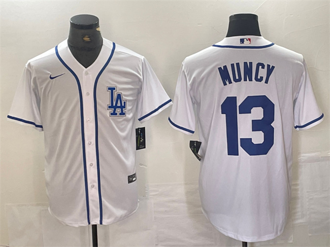 Los Angeles Dodgers #13 Max Muncy White Cool Base Stitched Jersey